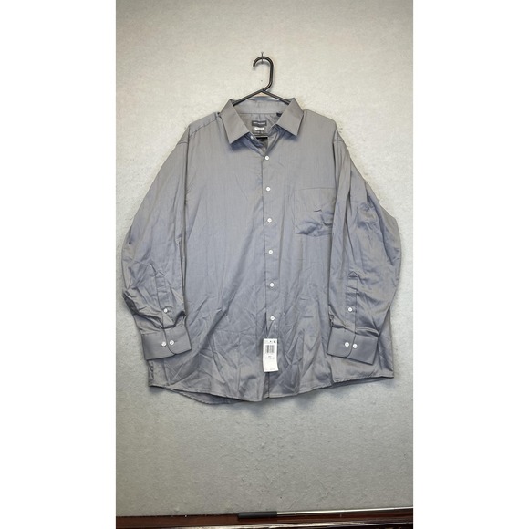 Van Heusen Shirt Mens 17.5 32/33 Regular Fit Stretch Button Down Long Sleeve - Picture 1 of 8